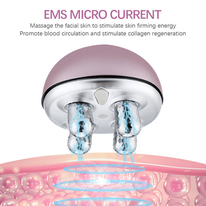 EMS microcurrent device for facial massage, enhancing skin firmness, blood circulation, and collagen regeneration.